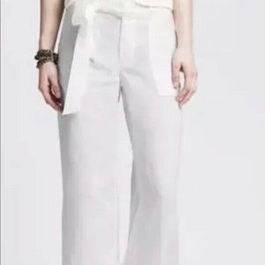 Banana Republic linen wide leg pants white NWT